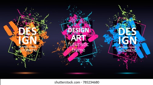Vector framework for text. Modern graphics for hipsters. abstraction, splashes of paint on the background. an element of design of business cards, invitations, gift cards, leaflets and brochures.