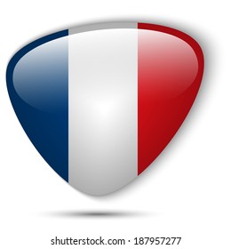 Vector - France Flag Glossy Button