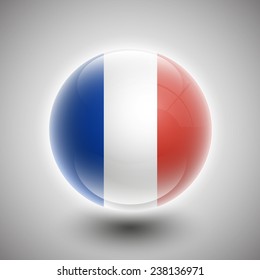 Vector - France Flag Glossy Button