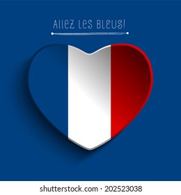 Vector - France Flag Heart Paper Sticker