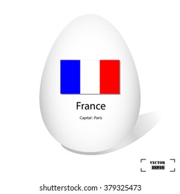 Vector France flag on the easter egg.