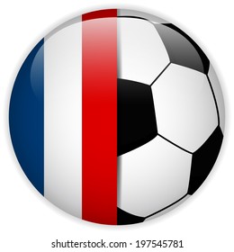 Vector - France Flag with Soccer Ball Background