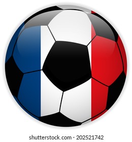 Vector - France Flag with Soccer Ball Background