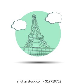 vector france illustration eiffel tower paris architecture landmark french travel