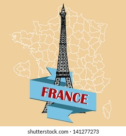 Vector France landmark banner