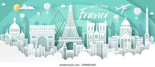 Vector of France landmark, travel and tourism concept, eps 10 vector.