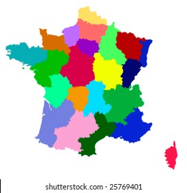 Vector France map with regions