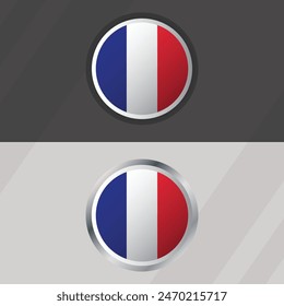 Vector France Round Flag Template