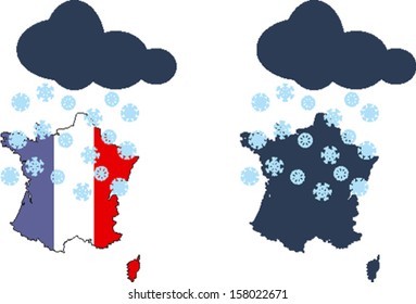 Vector France and snow
