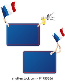 Vector - France Sport Message Frame with Flag. Set of Two