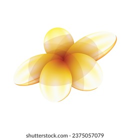 Vektor-Frangipani-Blume einzeln auf weißem Hintergrund.