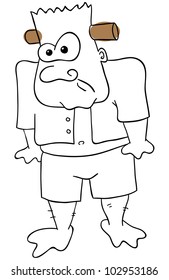 Vector Frankenstein is isolated on a white background