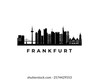 Vector Frankfurt skyline. Travel Frankfurt famous landmarks. Business and tourism concept for presentation, banner, web site.