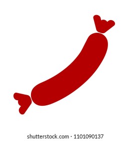 vector frankfurter sausage illustration isolated, grilled hot dog meal sign