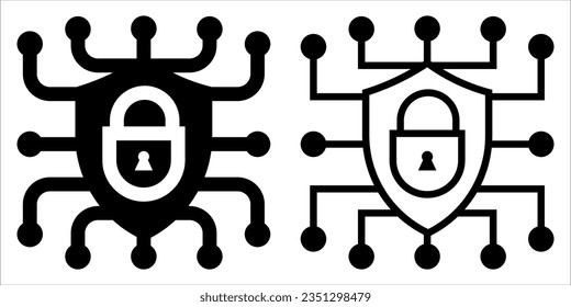 VECTOR FRAUD PREVENTION ICON IN STROKE AND FILL VERSION