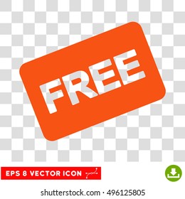 Vector Free Card EPS vector icon. Illustration style is flat iconic orange symbol on a transparent background.