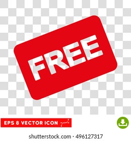 Vector Free Card EPS vector icon. Illustration style is flat iconic intensive red symbol on a transparent background.