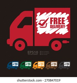 Vector : Free Delivery Banner, Sign, Label or Icon
