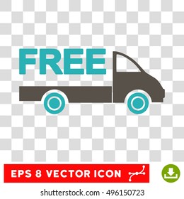 Vector Free Delivery EPS vector icon. Illustration style is flat iconic bicolor grey and cyan symbol on a transparent background.