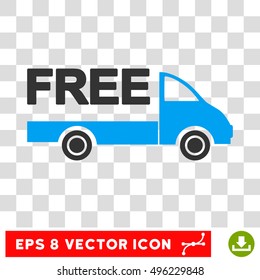 Vector Free Delivery EPS vector icon. Illustration style is flat iconic bicolor blue and gray symbol on a transparent background.