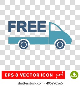 Vector Free Delivery EPS vector pictogram. Illustration style is flat iconic bicolor cyan and blue symbol on a transparent background.