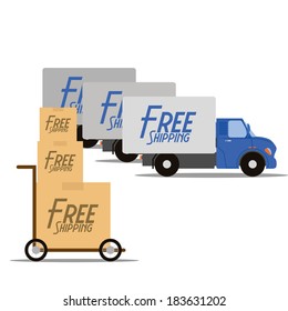 Vector Free Delivery Icons Isolated On White Background