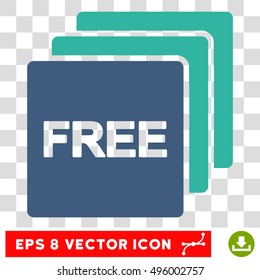 Vector Free EPS vector pictogram. Illustration style is flat iconic bicolor cobalt and cyan symbol on a transparent background.