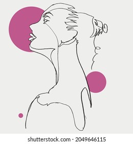 Vector free hand drawing illustration of a woman, fashion and beauty concept