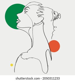 Ilustración vectorial de dibujo a mano libre de la mujer, la moda y el concepto de belleza