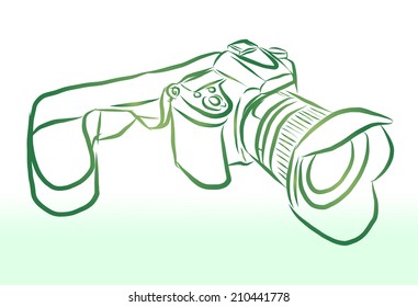 Vector of free hand sketch camera