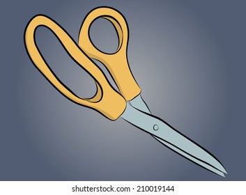 Vector of free hand sketch scissors