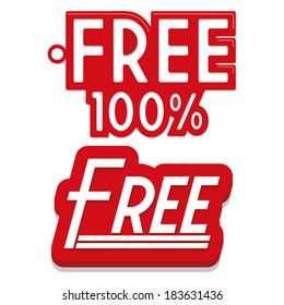 Vector Free Labels Isolated On White Background