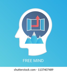 Vector Free mind concept. Modern gradient flat style.