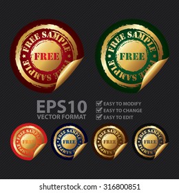 Vector : Free Sample Infographics Peeling Sticker, Label, Icon, Sign or Badge
