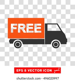 Vector Free Shipment EPS vector pictogram. Illustration style is flat iconic bicolor orange and gray symbol on a transparent background.