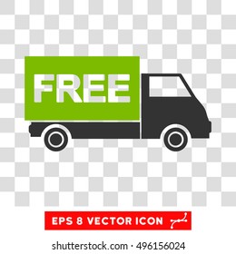 Vector Free Shipment EPS vector pictograph. Illustration style is flat iconic bicolor eco green and gray symbol on a transparent background.