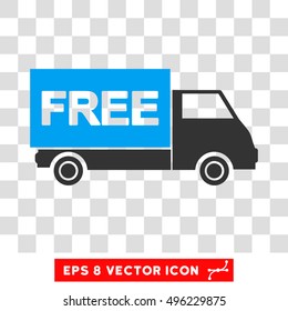 Vector Free Shipment EPS vector pictograph. Illustration style is flat iconic bicolor blue and gray symbol on a transparent background.