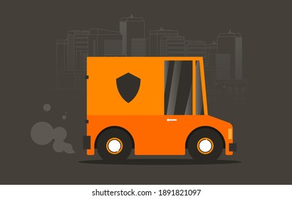 Vector Free Shipping car. Flat vector.