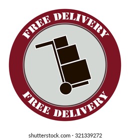 Vector free shipping and free delivery red stamp