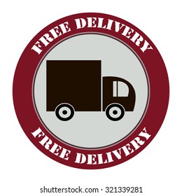 Vector free shipping and free delivery red stamp