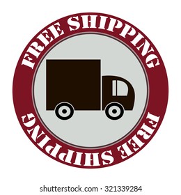 Vector free shipping and free delivery red stamp