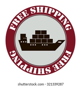 Vector free shipping and free delivery red stamp
