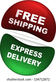 Vector free shipping and express delivery icons