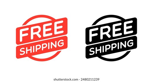 Vector Free Shipping Labels on White Background