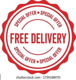 Vector free shipping red stamp