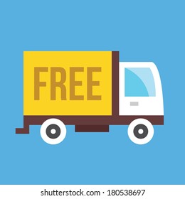 Vector Free Shipping Truck Icon