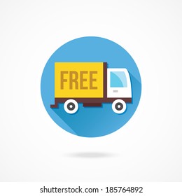 Vector Free Shipping Truck Icon