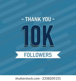 Banner vectorial libre de vectores medios sociales 10k seguidores o 10000 suscriptores gracias| Banner de medios sociales| Descarga gratuita| Banner azul 