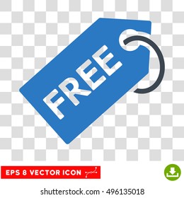 Vector Free Tag EPS vector icon. Illustration style is flat iconic bicolor smooth blue symbol on a transparent background.