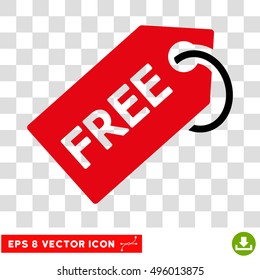 Vector Free Tag EPS vector pictogram. Illustration style is flat iconic bicolor intensive red and black symbol on a transparent background.